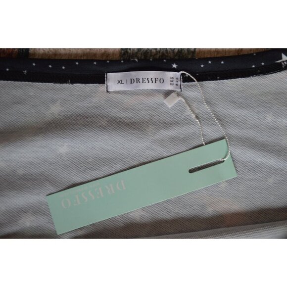 NWT Womens Dinosaur Off Shoulder Pullover Black Size XL Casual Kidcore Nerdy - Picture 4 of 6